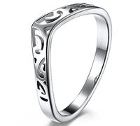 Jude Jewelers Bague en acier inoxydable avec motif chevron pour mariage, promesse, anniversaire de mariage, Saint-Valentin, Métal, Zircone cubique