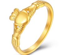 Jude Jewelers Bague en acier inoxydable en forme de cœur Claddagh pour mariage, promesse de Saint-Valentin, Métal, Zircone cubique
