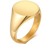 Jude Jewelers Chevalière ronde classique simple en acier inoxydable style Pinky Déclaration de mariage promesse anniversaire, Métal, Zircone cubique