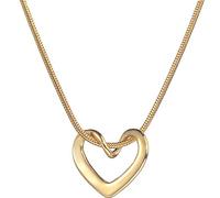 Jude Jewelers Collier avec pendentif en forme de cœur ouvert en acier inoxydable, 17 inches, Métal, Zircone cubique