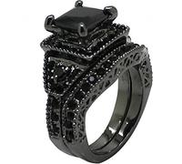 Jude Jewelers Never Rust Or Rose Princesse Noir Zircone cubique