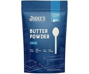 Judee's Butter Powder 320 ml - 100 % sans OGM et compatible avec le régime cétogène - Sans hormones rBST - Sans gluten et sans noix - Fabriqué à partir de beurre 100 % véritable - Ingrédients prêts à
