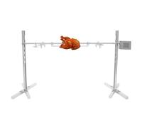 JUDEMII Barbecue à copeaux de copeaux en acier inoxydable avec moteur, barbecue à brochette rotative réglable en hauteur, 20 W, barbecue d'extérieur pour poulet, cochon cochon jusqu'à 40 kg, pour
