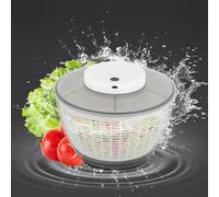 JUDEMII Essoreuse à salade électrique de 4,3 l - Blanc gris - Déshydratation en 10 secondes - Sèche-salade automatique - Rechargeable par USB - Essoreuse à salade électrique - Ustensile de cuisine