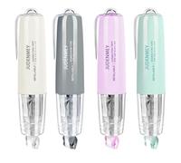 JUDENMEY Lot de 4 rubans correcteurs rétractables blancs rechargeables avec applicateur en forme de stylo esthétique facile à utiliser pour fournitures scolaires et de bureau (chaque ruban mesure 0,6