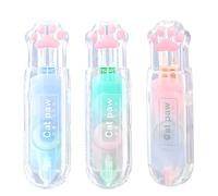 JUDENMEY Ruban correcteur blanc rétractable, stylos correcteurs mignons en forme de patte de chat, mini applicateur blanc esthétique avec ruban adhésif facile à utiliser pour la rentrée scolaire et le