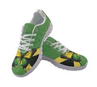 JUDENTIDOS Chaussures de marche athlétiques à lacets légères et décontractées pour femme, Drapeau Jamaïque Papillon, 37 EU