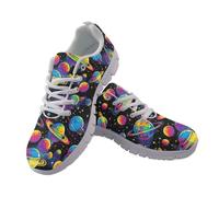 JUDENTIDOS Chaussures de marche pour homme et femme, Planète spatiale lumineuse néon, 44.5 EU