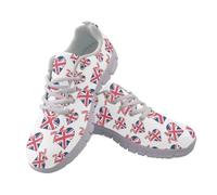 JUDENTIDOS Chaussures pour femme et homme - Chaussures de course sur route, athlétisme, marche, tennis, plage, Motif drapeau britannique, 44.5 EU