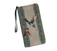 JUDENTIDOS Portefeuille décontracté pour femme en cuir synthétique avec blocage RFID, porte-cartes et pochette pour femme, Cheval amérindien aztèque du sud-ouest, Taille unique