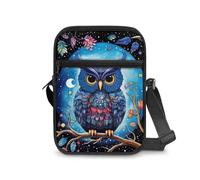 JUDENTIDOS Sac à bandoulière pour homme et femme, Blue Owl Moon, Taille unique