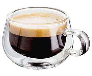 Judge Lot de 2 Tasses à Espresso en Verre, Transparent, 75 ML