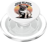 Judge Me When You're This Cute | Chien carlin rétro PopSockets PopGrip pour MagSafe