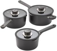 Judge Vista Lot de 3 casseroles égouttoir en céramique - Base en aluminium avec revêtement en céramique antiadhésif - Poignées Stay Cool - Compatible induction - Comprend des casseroles de 16 cm, 18