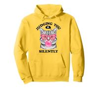 Judging You Silently Funny Cat Blowing a Bubble Gum Cat Mom Sweat à Capuche