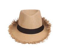 judiouo Chapeau de paille pour homme | Chapeau de costume à larges bords comme accessoire | Chapeau de cowboy en paille - Pour l'été, le carnaval, la pêche, la randonnée, les voyages, la piscine, les