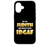 Judith Joke IDGAF Meme Funny Girl Halloween Costume for Judy Coque pour iPhone 16
