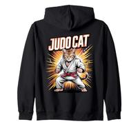 Judo Cat Chat Judoka Tigre Arts Martiaux Sweat à Capuche