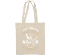 Judo Champion Sac fourre-tout en coton naturel pour arts martiaux Force et courage Pride and Honor Blanc