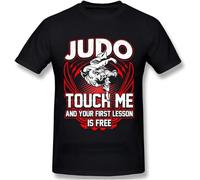 Judo Touch Me and Your First Lesson is Fre Unisex 100% Cotton Short-Sleeve T-Shirts Black M