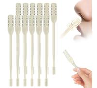 JUDUNA Tondeuse nasale 2 en 1 - Outil d'épilation des narines double face - Tondeuse manuelle rotative à 360° avec pelle à oreilles pour homme et femme (crème, 12 pièces)