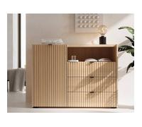 Judy - buffet bas 106 cm - 1 porte, 3 tiroirs et 1 niche - Bois