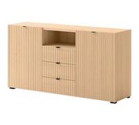 Judy - buffet bas 150 cm - 2 portes, 3 tiroirs et 1 niche - Bois Bois G