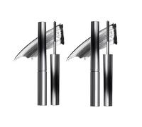 Judy Doll Mascara - Judy Doll 3D Curling Eyelash Iron Mascara, Judy Doll Iron Strong Mascara, Natural Thickening Lengthening Long Lasting Bristleless Mascara, Non-Clumping, Smudge Proof (Black 2pcs)