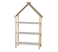 - Bibliothèque design maison 3 étagères - H. 131 cm - Bois et Blanc - Dream