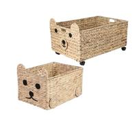 "Judy Wild KID'S SPIRIT" SET DE 2 PANIERS AVEC ROULETTES GM 60X40XH30CM PM 40X30XH28CM