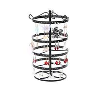 Judy1980 Porte-Bijoux Porte-Bijoux à 4 Niveaux, Noir tournant 92 Paires Porte-Boucles d'oreilles ~ Support pour Organisateur de Collier ~ présentoir de Bijoux Tours