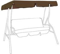 Judy1980 Toile de Balancelle de Jardin 3 Places Imperméable,Toit de Rechange pour Balancelle Extérieur Anti-UV,Toit de Remplacement pour Balançoire JardinTerrasse Balcon (190 * 132 * 15cm, Cafe)