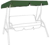 Judy1980 Toile de Balancelle de Jardin 3 Places Imperméable,Toit de Rechange pour Balancelle Extérieur Anti-UV,Toit de Remplacement pour Balançoire JardinTerrasse Balcon (190 * 132 * 15cm, Vert)
