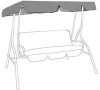 Judy1980 Toile de Balancelle de Jardin 3 Places Imperméable,Toit de Rechange pour Balancelle Extérieur Anti-UV,Toit de Remplacement pour Balançoire JardinTerrasse Balcon (190 * 132 * 15cm, Gris)