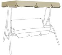 Judy1980 Toile de Balancelle de Jardin 3 Places Imperméable,Toit de Rechange pour Balancelle Extérieur Anti-UV,Toit de Remplacement pour Balançoire JardinTerrasse Balcon (190 * 132 * 15cm, Beige)