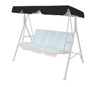Judy1980 Toile de Balancelle de Jardin 3 Places Imperméable,Toit de Rechange pour Balancelle Extérieur Anti-UV,Toit de Remplacement pour Balançoire JardinTerrasse Balcon (164 * 114 * 15cm, Noir)