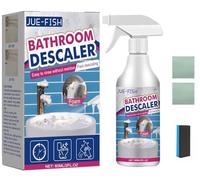 Jue Fish Bathroom Descaler, 2025 New Bathroom Descaler Foam Cleaner, Multipurpose Bathroom Descaler Foam Spray, All-Purpose Household Cleaners, Stubborn Stains Cleaner for Toilet Shower Sink(1set)