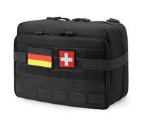 Jueachy Grande pochette tactique Molle - Grand sac d'administration - Pochettes à outils Molle - Poches EDC extensibles pour la randonnée, la chasse, l'organisation de poche médicale - Patch inclus
