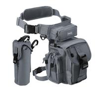 Jueachy Sac de Cuisse Tactique pour Homme avec Pochette pour Bouteille d'eau, Gris