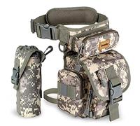 Jueachy Sac de Jambe Polyvalente - Sacoche de Cuisse Pêche Banane Molle Tactique Militaire, Sac Banane Multifonctionnel Imperméable pour Extérieur Moto Voyage Chasse Randonnée Escalade - Sac à Outils