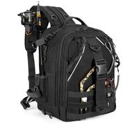 Jueachy Sac de Pêche, Sac à Dos avec Porte-cannes, Etui de Rangement de Stockage de Matériel de Pêche de Pince Leurre Tactique Grande Capacité Pochette Peche pour Randonnée Voyage Chasse Peche