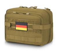 Jueachy Sac Molle, Double Couche Sac Tactique EDC Molle Pouch Grande Molle Accessoires Admin Sac Secour Tactique Sac à la Hanche Sac Ceinture Sac à Pharmacie de Voyage pour Camping Randonnée