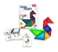 JUEGACONMIGO KEBO - Tangram magnétique 3D - Jeu éducatif - Puzzle avec 7 Blocs de Construction et 54 défis à relever (Magfun)