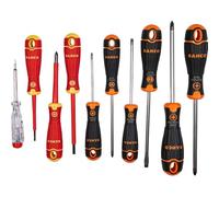 Juego de 10 destornilladores BahcoFit, Negro