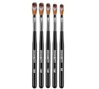 Juego de 5 pinceles acrílicos para uñas en polvo para aplicación acrílica, cepillo de arte de uñas para tallado y diseño de detalles, herramienta de manicura de extensión de uñas, tamaño 8/10/12/14/16