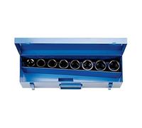 Juego de 8 vasos de impacto 3/4" hexagonales en caja met?lica, 24-38mm