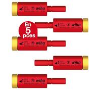 Wiha Jeu de couple easyTorque – adaptateur électrique pour slimBits – 5 pièces sous blister