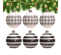 Juego De Adornos Navideños, Adornos De Bolas Para Árbol De Navidad A Granel, 6 Piezas De Adornos De Bolas Navideñas Portátiles Reutilizables | Adornos De Bolas Decorativos A Granel De 6 Cm Para Decora