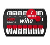 Wiha 42116 Jeu d'embouts 7 pièces cruciforme Phillips, vis Pozidriv, TORX PLUS®