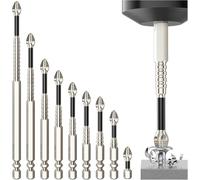 Juego de brocas de destornillador magnético alto, broca antideslizante resistente al impacto K5, puntas de destornillador de durabilidad magnética - 25 50 65 70 75 90 100 120 150mm (juego de 9)